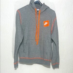 Nike Gray Hoodie with Orange Accents